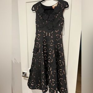 Moulinette Soeurs Floral Applique Midi A-Line Dress size  0
